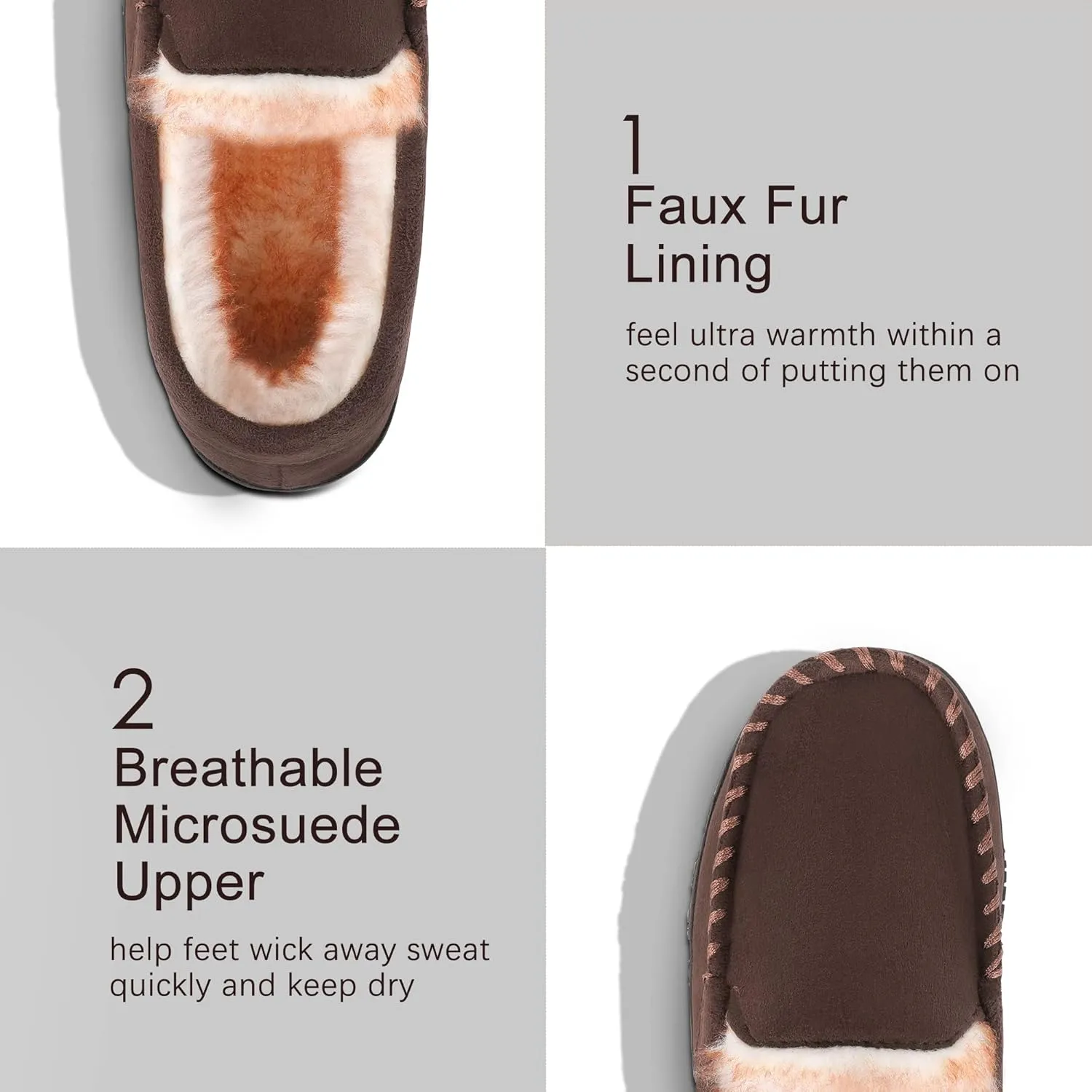 Boys & Girls Moccasin Memory Foam Kids House Slippers - Nonslip Indoor & Outdoor
