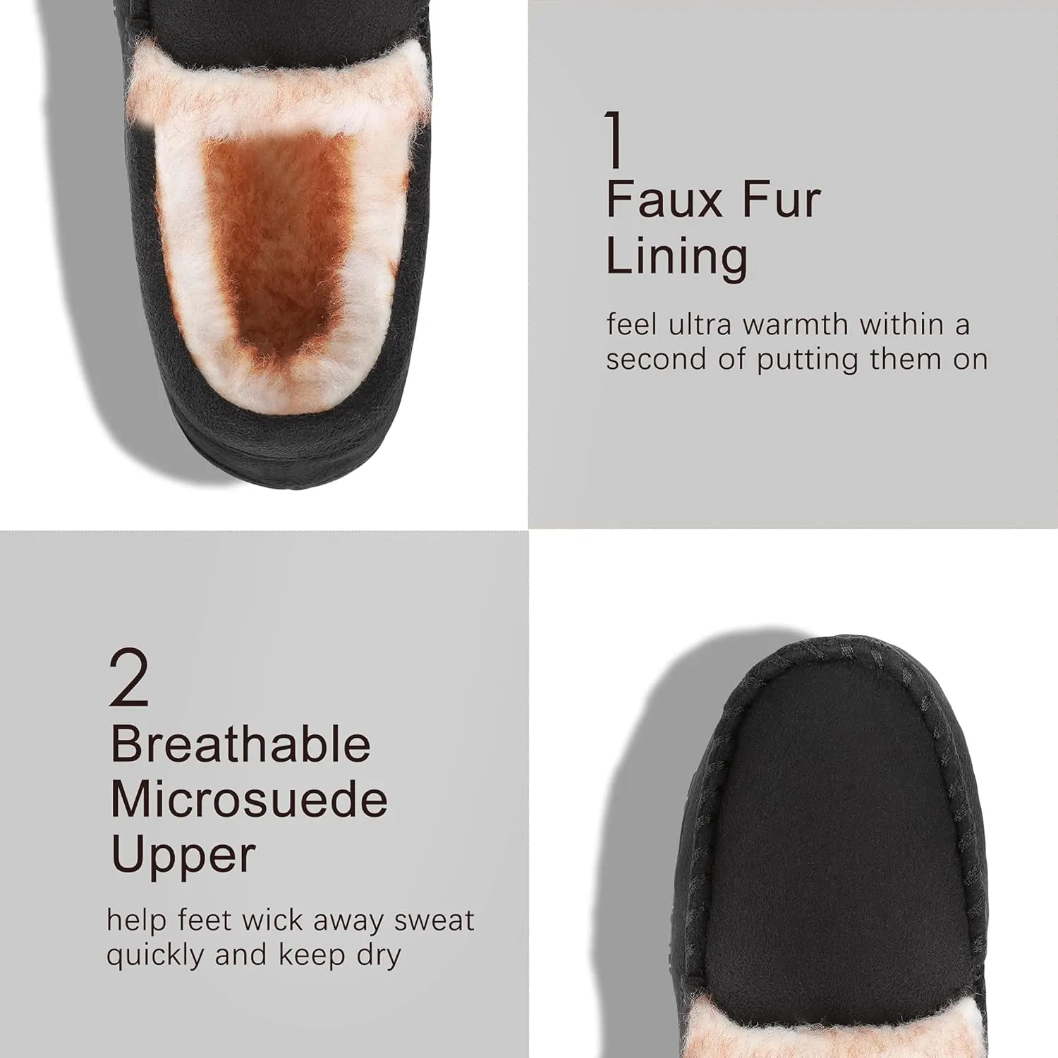 Boys & Girls Moccasin Memory Foam Kids House Slippers - Nonslip Indoor & Outdoor