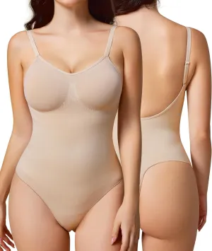 BRABIC Women's Backless Shapewear Bodysuit Tummy control Thong Seamless Body Shaper Sleeveless Compression Tanks Tops