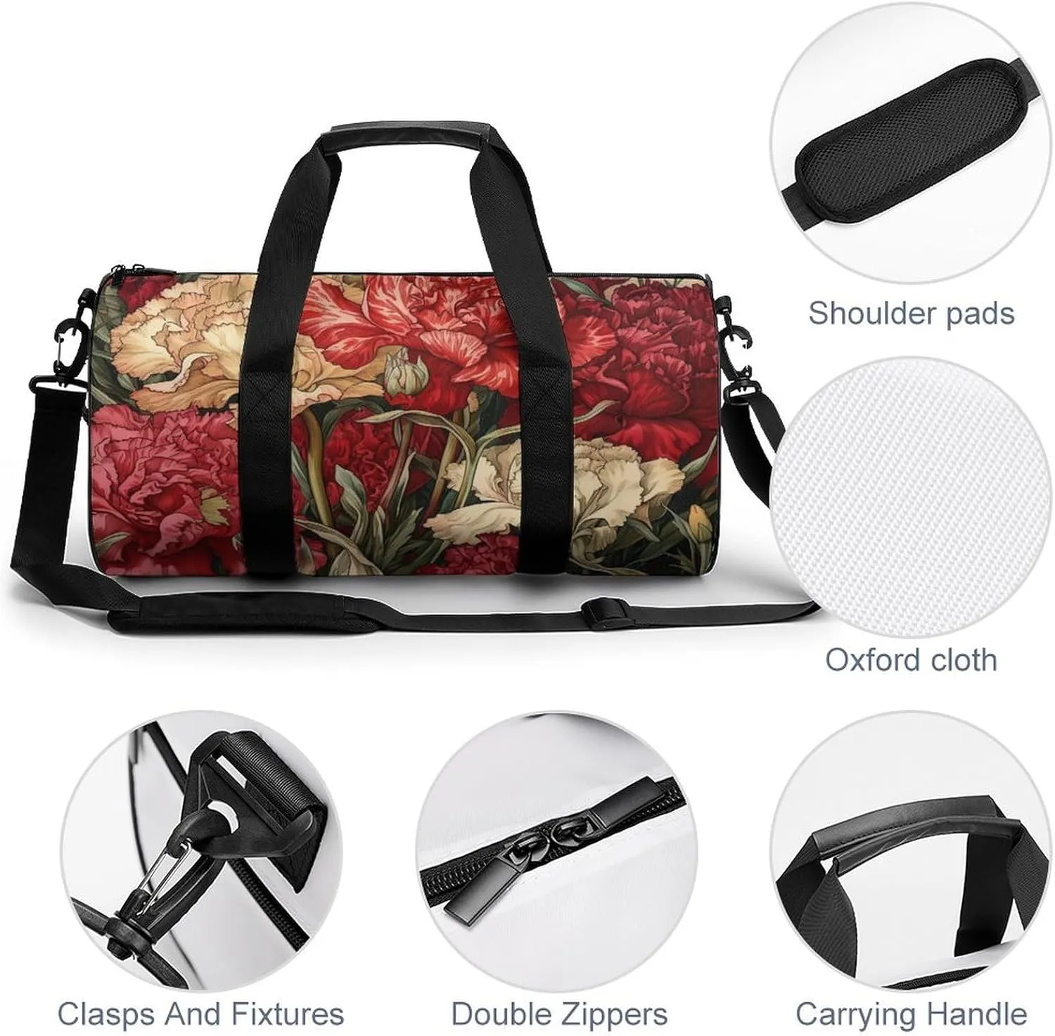 Brightly Colored Flowers Duffel Bag for Men Women Gym Bag Sports Small Overnight Bag for Travel Weekender, 17.7in/9in/9in, XB0606009