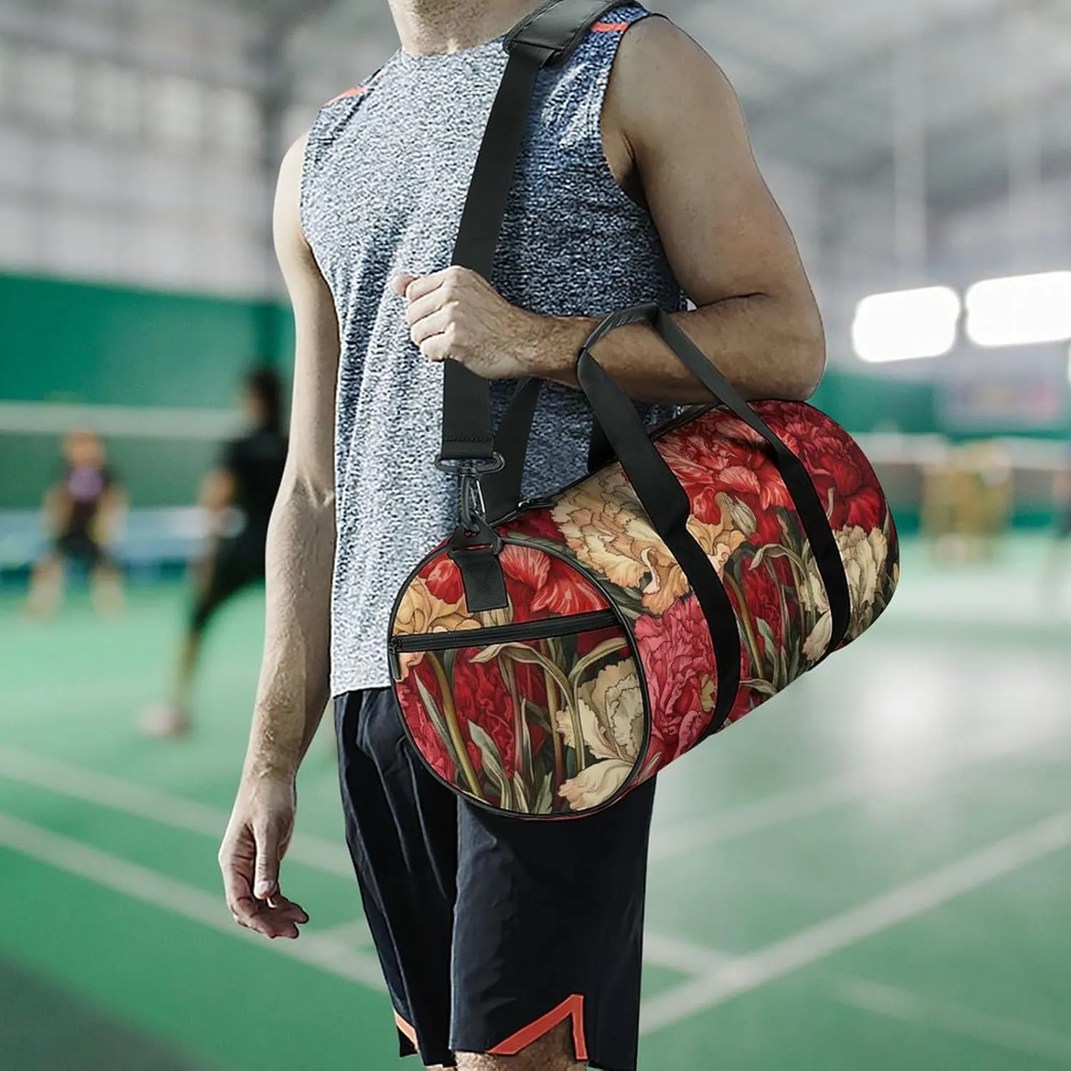 Brightly Colored Flowers Duffel Bag for Men Women Gym Bag Sports Small Overnight Bag for Travel Weekender, 17.7in/9in/9in, XB0606009