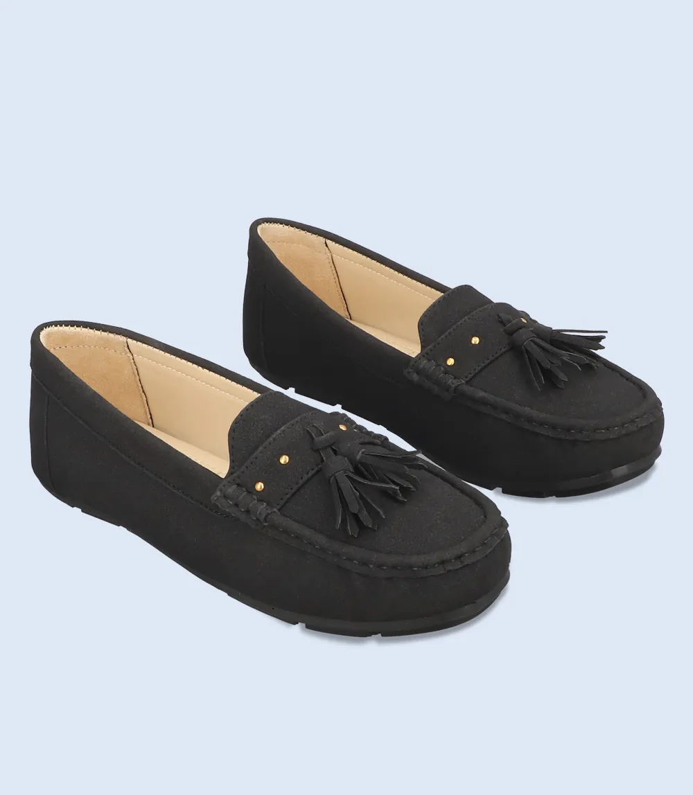BW6291-BLACK-Women Moccasin