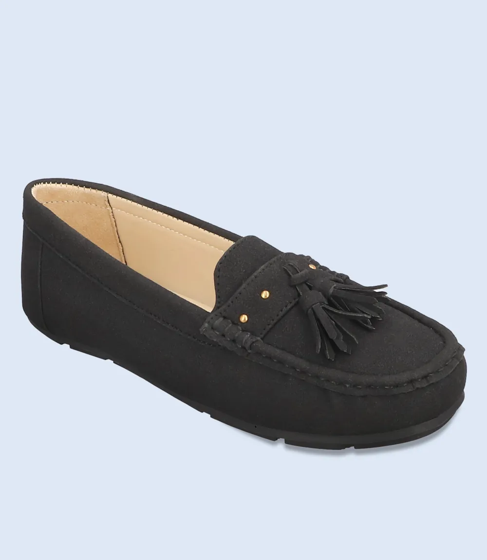 BW6291-BLACK-Women Moccasin