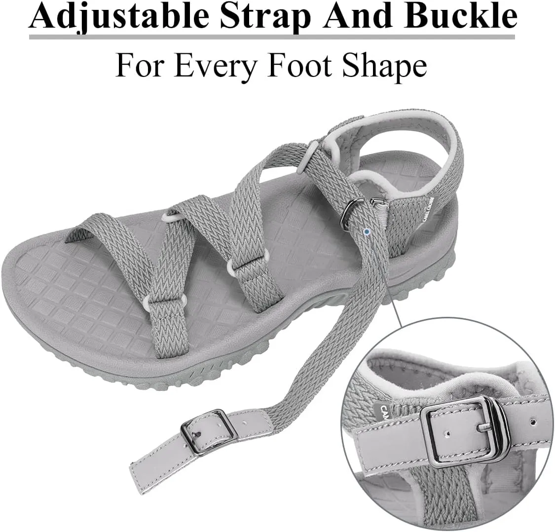 CAMEL CROWN Women's Arch Support Sandals Waterproof Hiking Sandals Water Sandals Adjustable Lightweight Athletic Outdoor Sport Sandals for Summer Beach