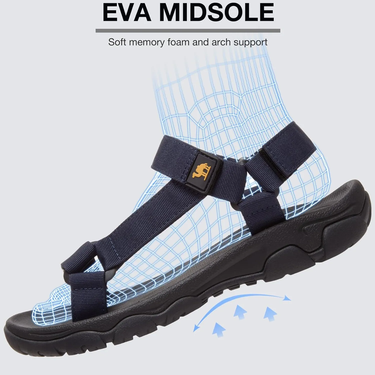 CAMELSPORTS Men's Hiking Sandals Open Toe Outdoor Beach Sandal Waterproof Sport Sandals Water Shoes for Athletic Walking