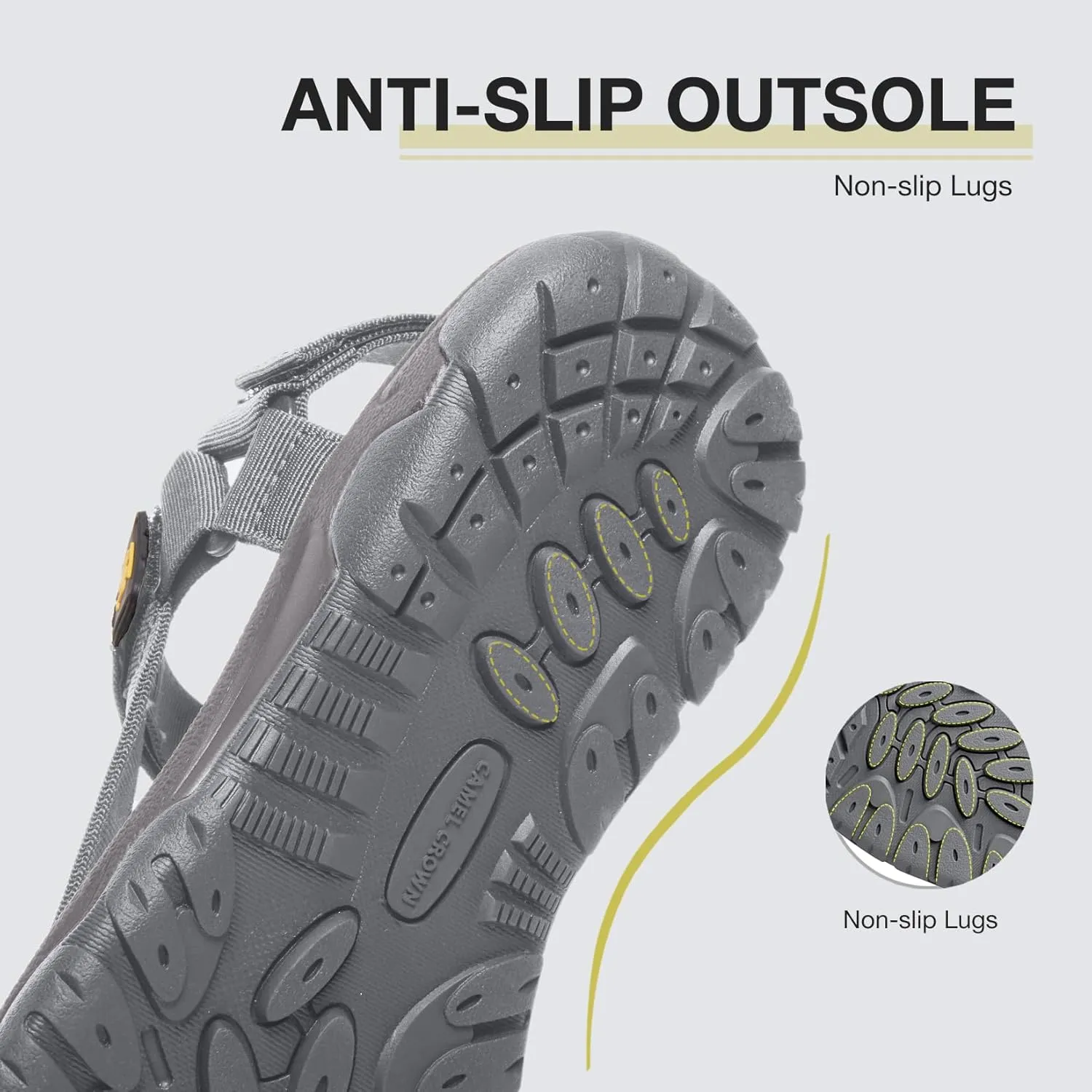 CAMELSPORTS Men's Hiking Sandals Open Toe Outdoor Beach Sandal Waterproof Sport Sandals Water Shoes for Athletic Walking