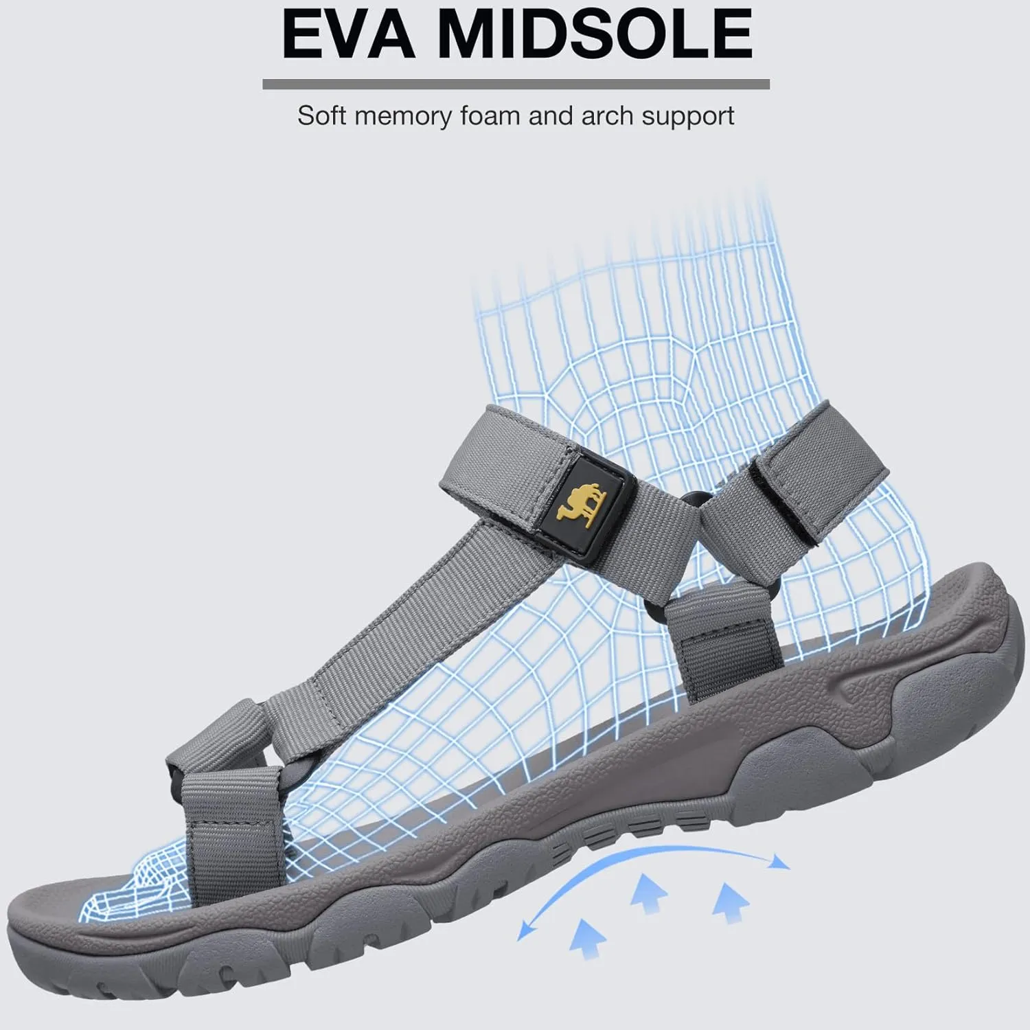 CAMELSPORTS Men's Hiking Sandals Open Toe Outdoor Beach Sandal Waterproof Sport Sandals Water Shoes for Athletic Walking