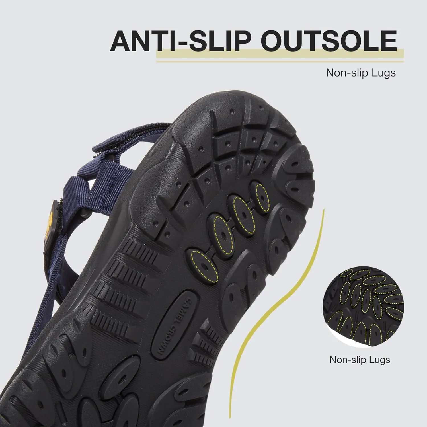 CAMELSPORTS Men's Hiking Sandals Open Toe Outdoor Beach Sandal Waterproof Sport Sandals Water Shoes for Athletic Walking