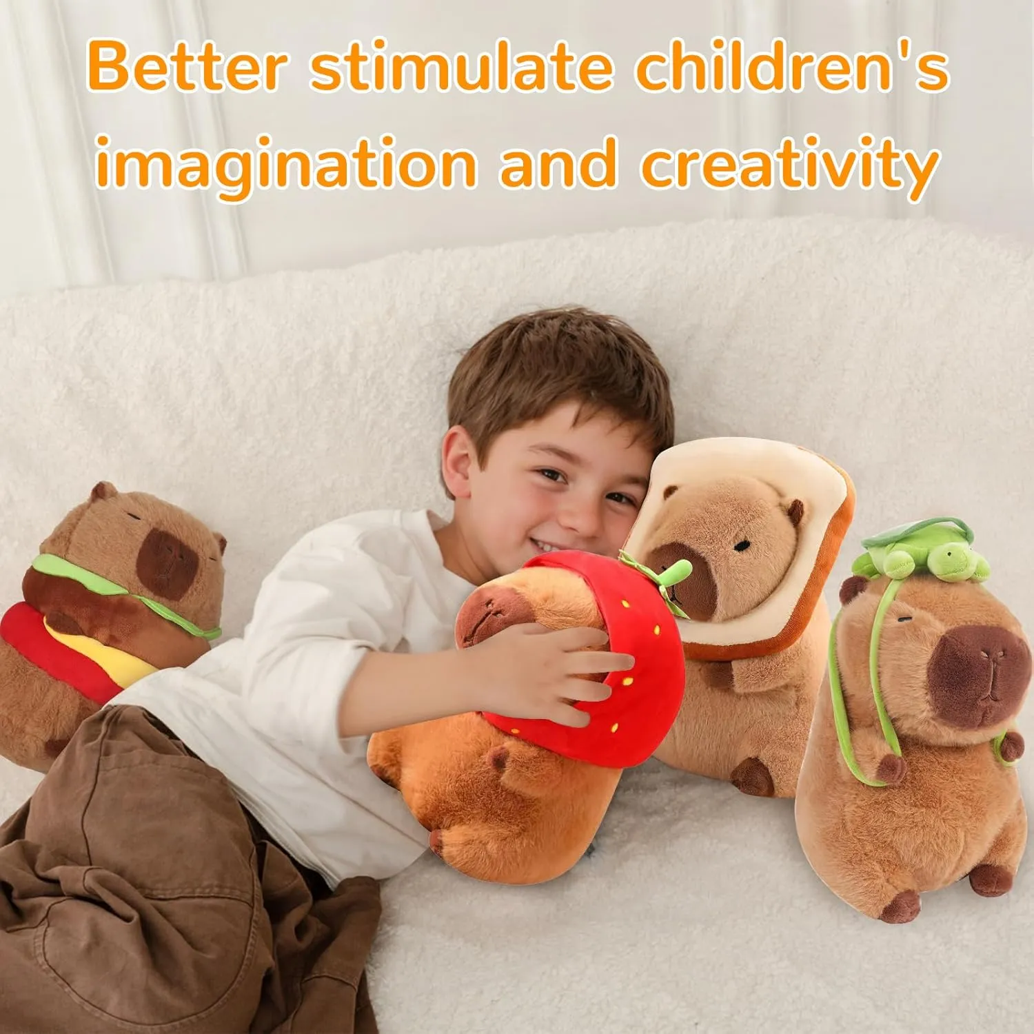 Capybara Plush with Turtle Backpack, Cute Capybara Stuffed Animal Plush Toy Birthday Decorations for Girls and Boys (Turtle)