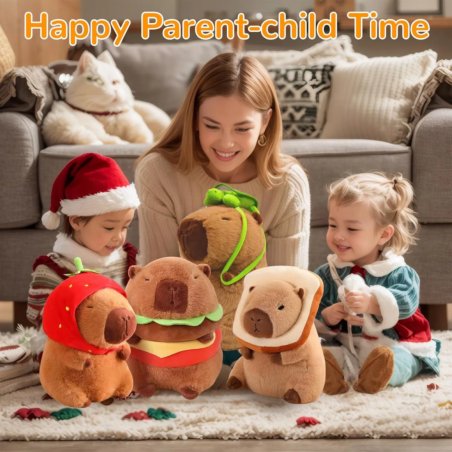 Capybara Plush with Turtle Backpack, Cute Capybara Stuffed Animal Plush Toy Birthday Decorations for Girls and Boys (Turtle)
