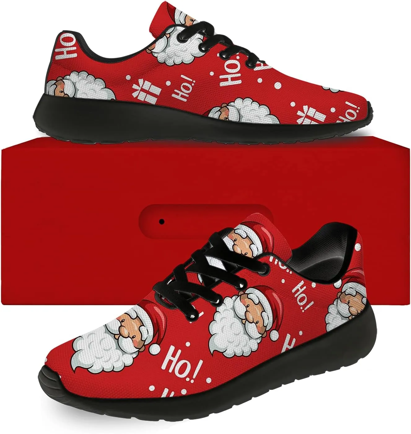 Christmas Shoes for Women Men Running Comfort Lightweight Walking Tennis Sneakers Santa Shoes Gifts for Boy Girl