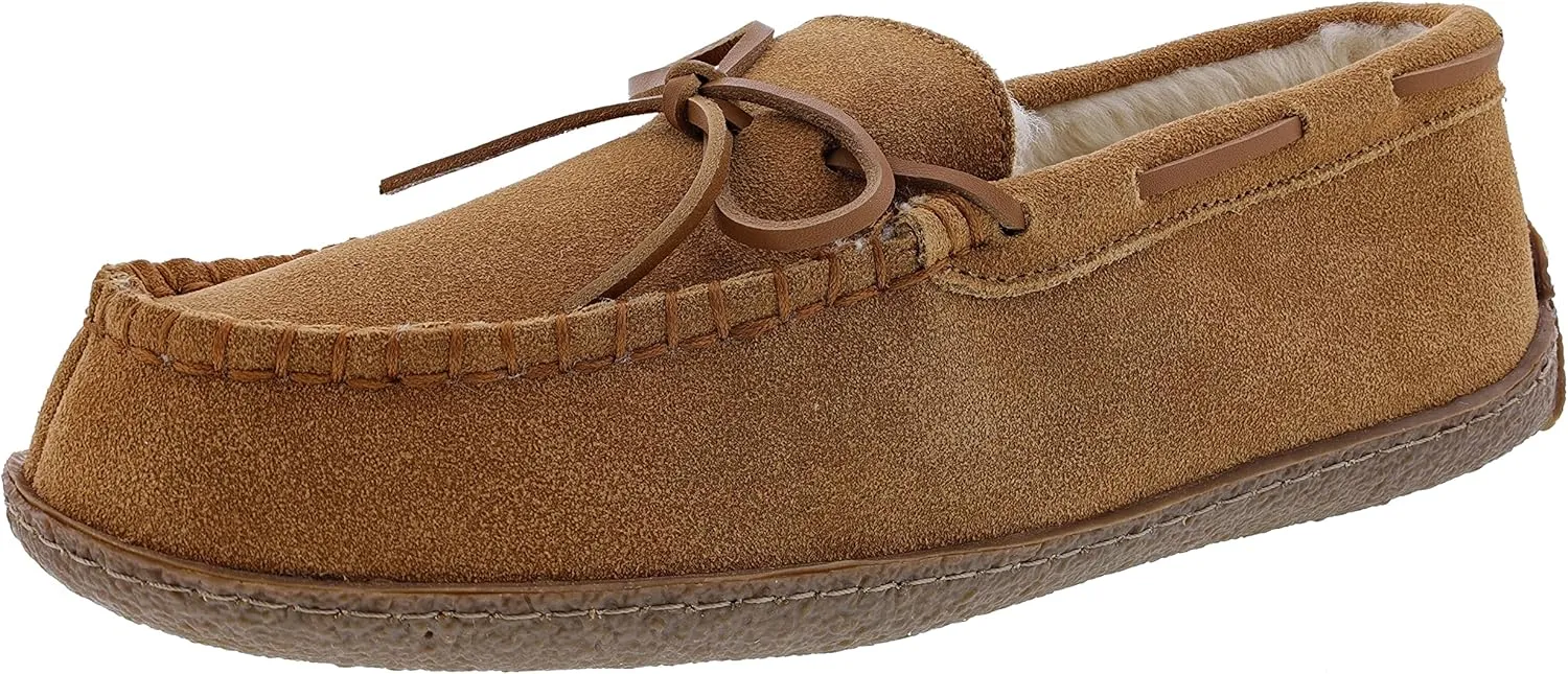 Clarks Men's Augusta Indoor Outdoor Faux Fur Slippers (9 M US, Cinnamon Cow Suede)