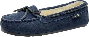 Clarks Women's Suede Moc Indoor and Outdoor Slipper (9 M US, Navy)