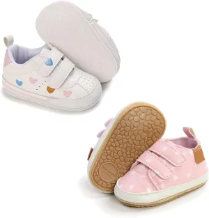 Clowora Baby Boys Girls Shoes Non-Slip Rubber Sole Sneakers Infant First Walking Toddler Crib Shoes Newborn Loafers Flats.