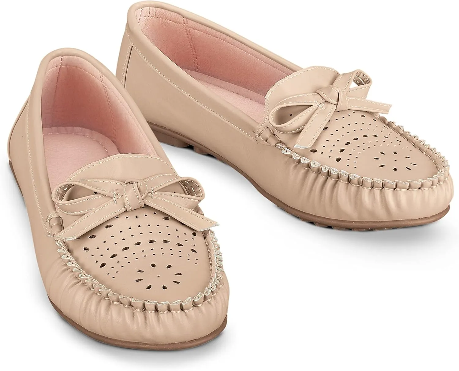 Collections Etc Women's Perforated Moccasin Shoes Lavender 10
