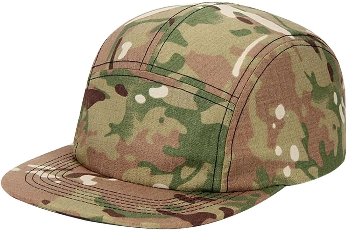 COOLSOME 5 Panels Hat Basic Daily Wear Flat-Bill Cap