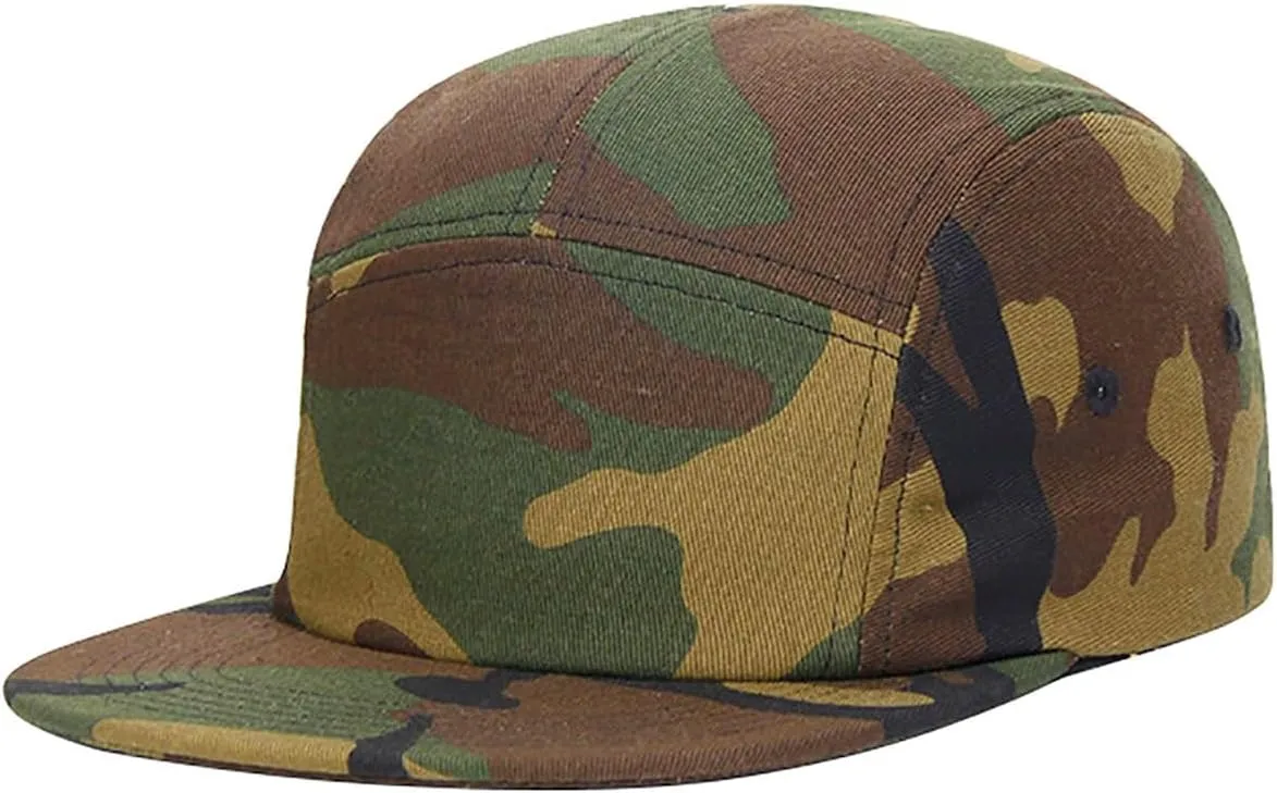 COOLSOME 5 Panels Hat Basic Daily Wear Flat-Bill Cap