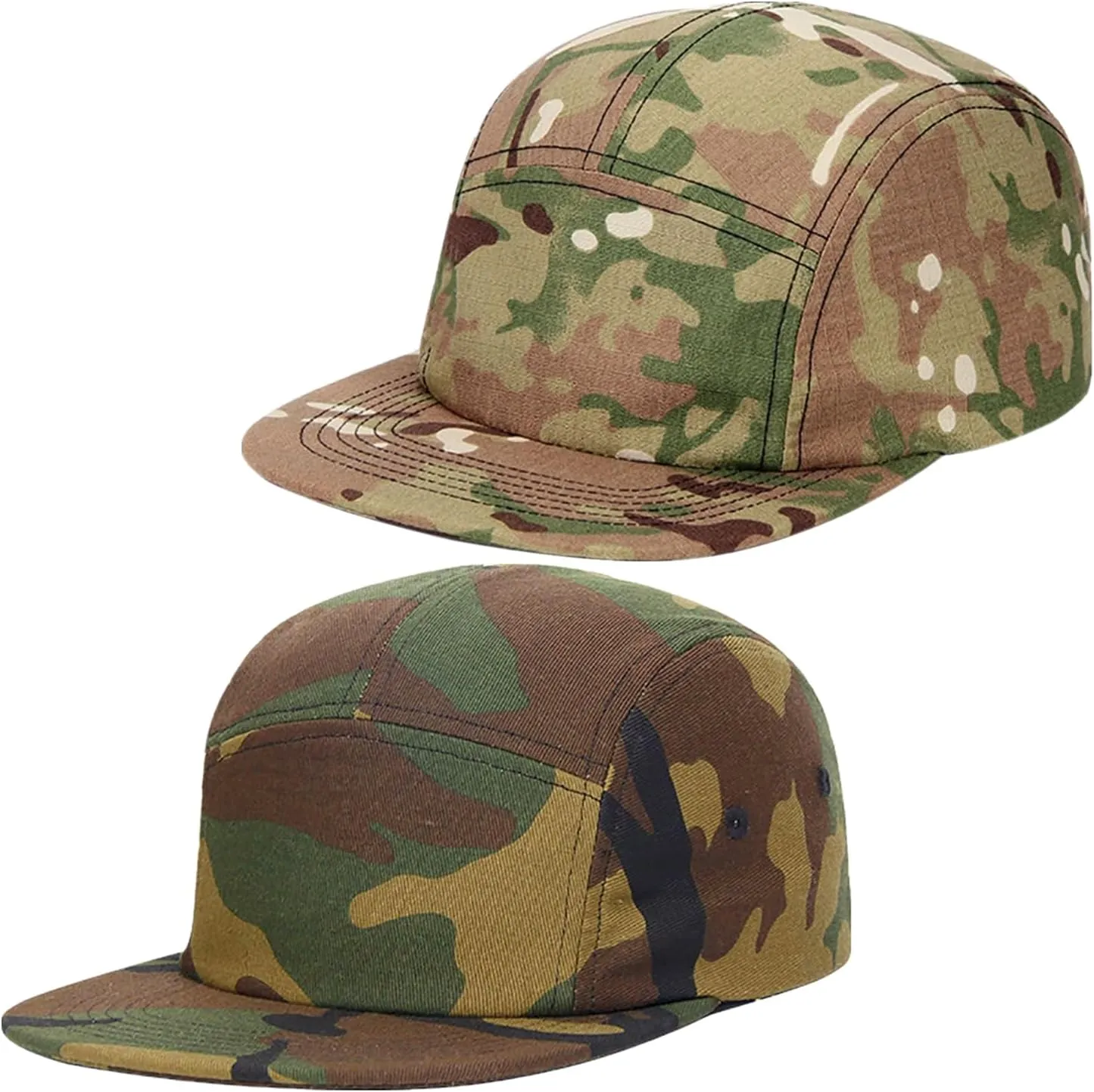 COOLSOME 5 Panels Hat Basic Daily Wear Flat-Bill Cap
