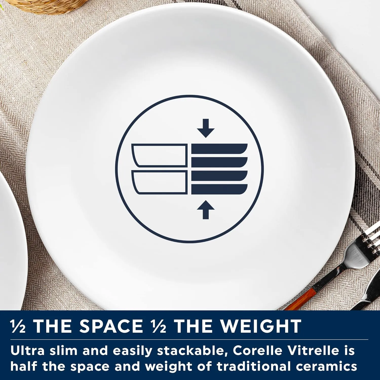 Corelle Dinnerware Set (4pc Set, Ocean Blues)-Set for 4 | Includes 4 x Cereal/Soup Bowls | 80% Recycled Glass | 3 X More Durable, Half the Space & Weight of Traditional Ceramic