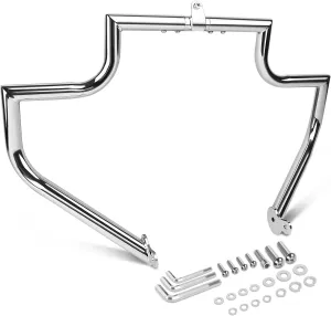Crash Bar Engine Guard Front Highway Flat-Out Bars Chrome Fits 2009-2025 Harley Touring CVO Road Glide FLTR Road King FLHR Street Glide FLHX Electra Glide Ultra Classic Freewheeler Trike Models