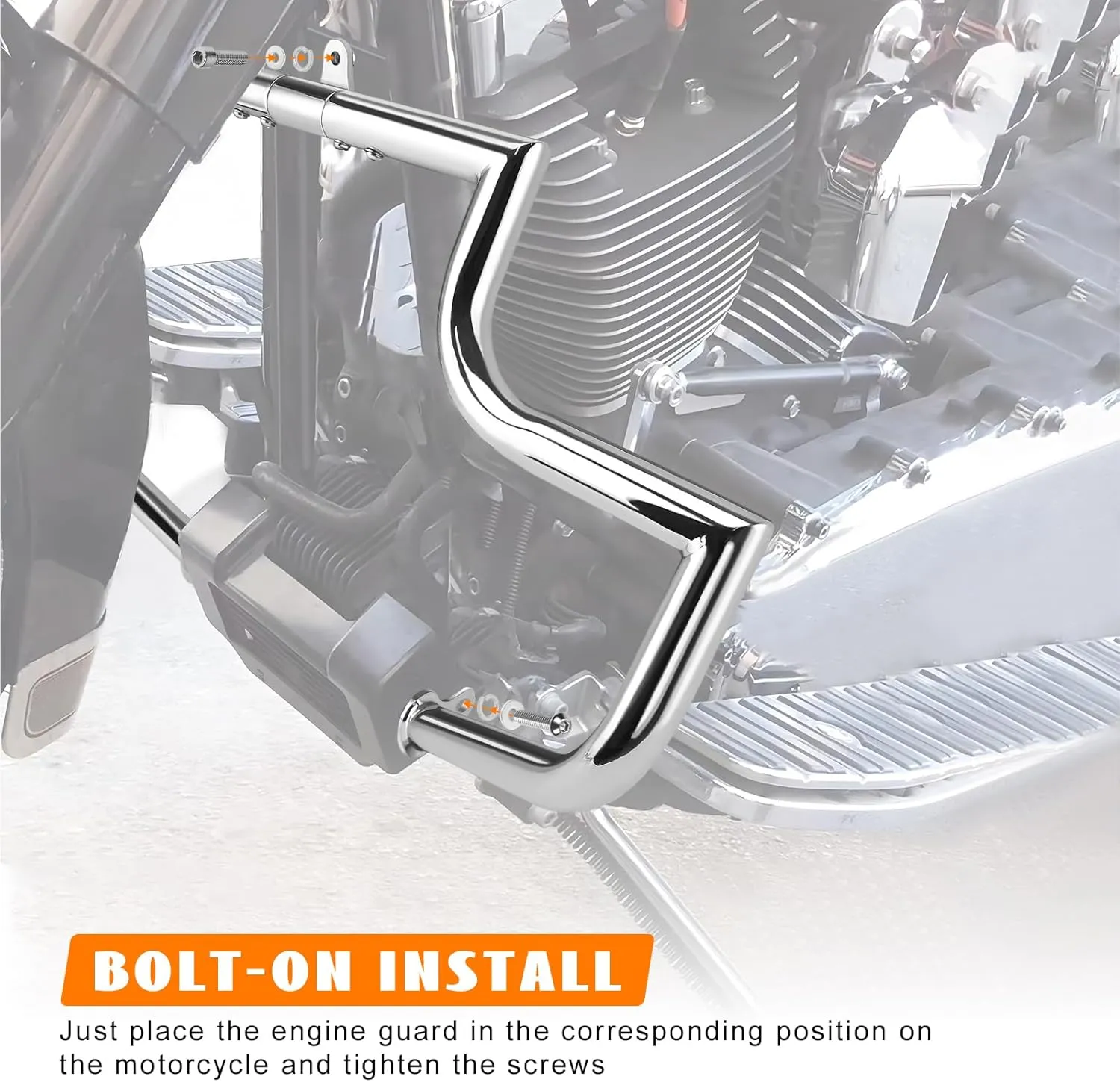 Crash Bar Engine Guard Front Highway Flat-Out Bars Chrome Fits 2009-2025 Harley Touring CVO Road Glide FLTR Road King FLHR Street Glide FLHX Electra Glide Ultra Classic Freewheeler Trike Models