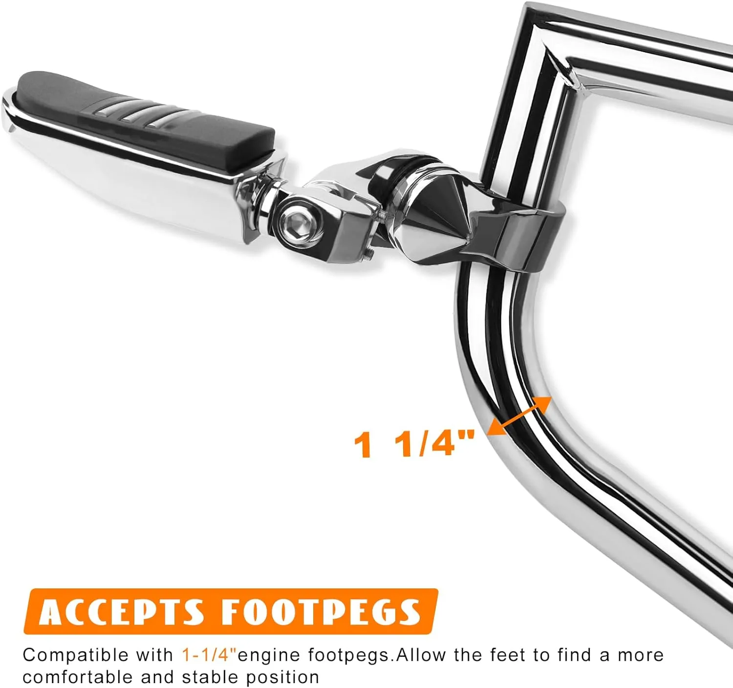 Crash Bar Engine Guard Front Highway Flat-Out Bars Chrome Fits 2009-2025 Harley Touring CVO Road Glide FLTR Road King FLHR Street Glide FLHX Electra Glide Ultra Classic Freewheeler Trike Models