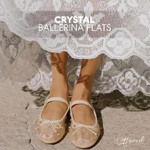 Crystal Ballerina Flats for Woman Rhinestone Mary Jane Flats Bow Ballet Flats Casual Daily Wear Mesh Flats Comfortable Office Flats