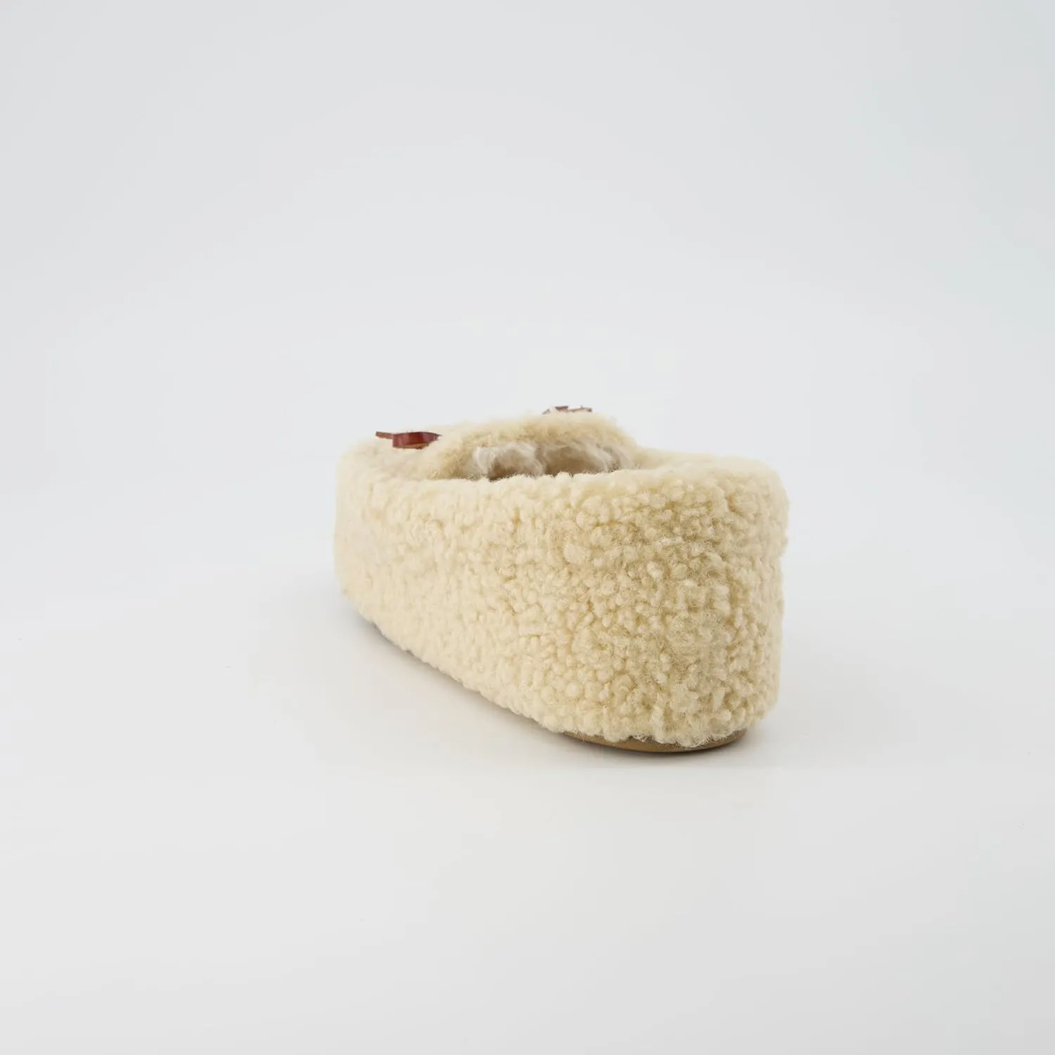 CUSHIONAIRE Star Women’s Faux Sherpa Moccasin Slippers – Cozy Indoor/Outdoor Slip-On with Memory Foam & Durable Rubber Sole, Wide Widths Available