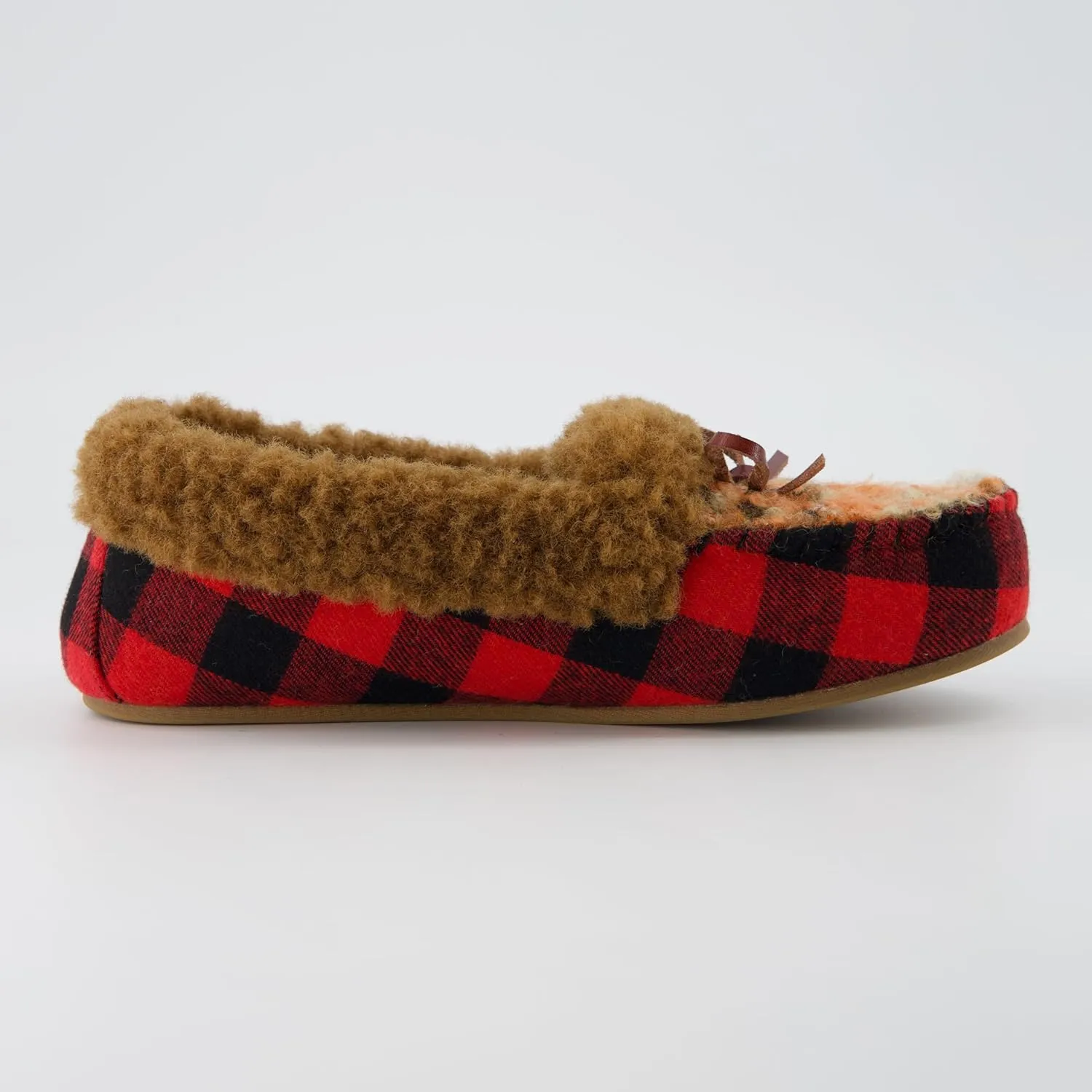CUSHIONAIRE Stella Women's Moccasin Slippers – Faux Fur Lining, Memory Foam & Wide Widths Available