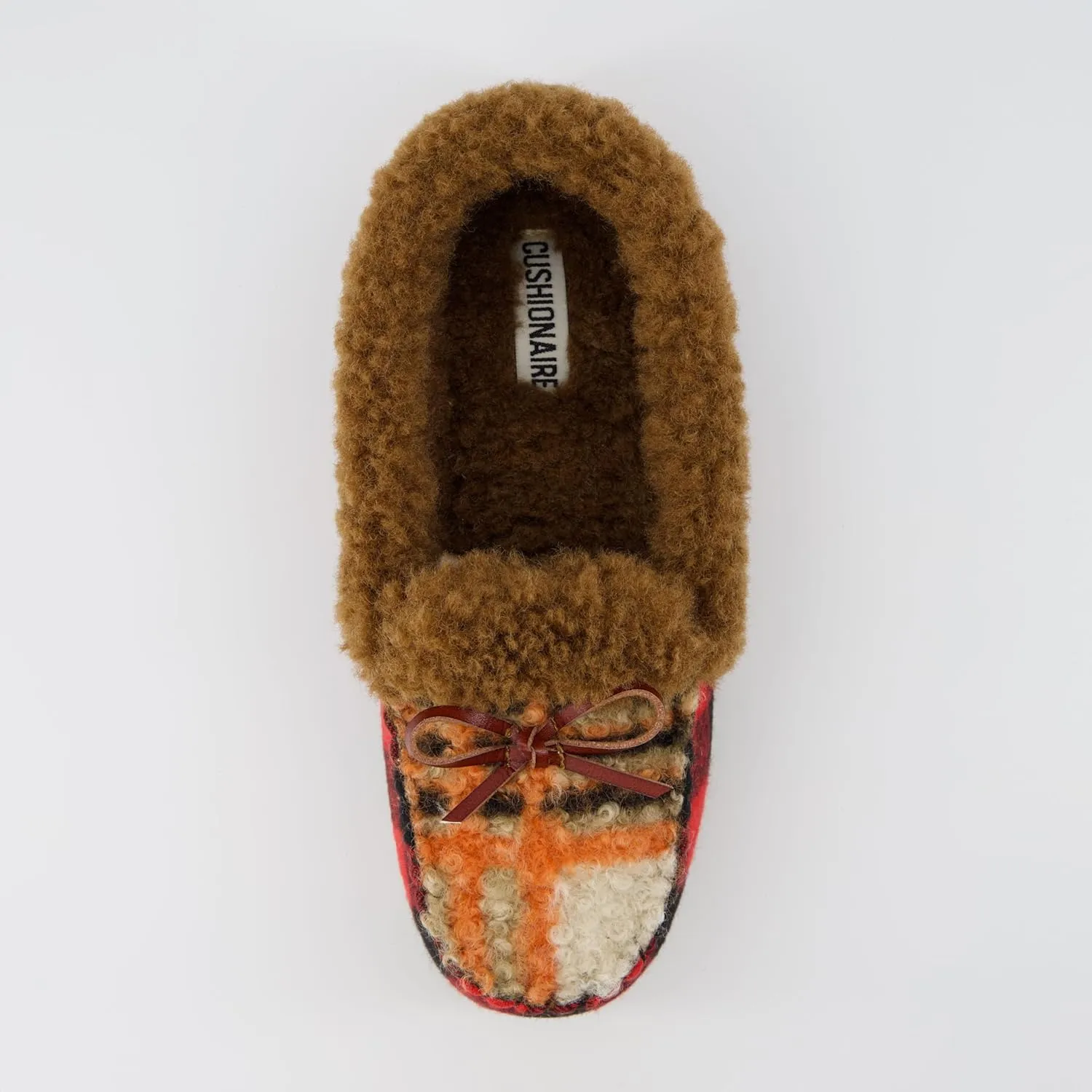 CUSHIONAIRE Stella Women's Moccasin Slippers – Faux Fur Lining, Memory Foam & Wide Widths Available