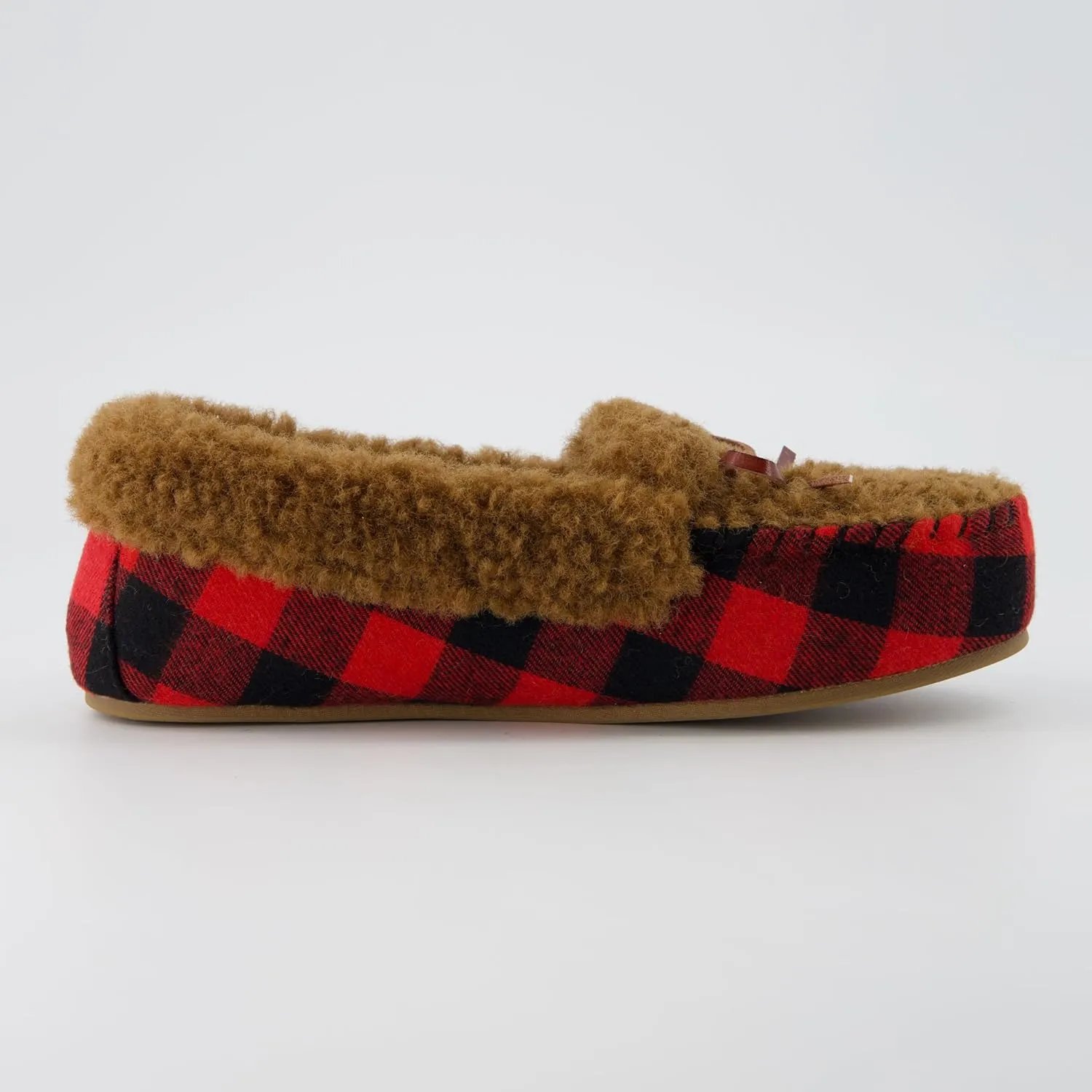 CUSHIONAIRE Stella Women's Moccasin Slippers – Faux Fur Lining, Memory Foam & Wide Widths Available