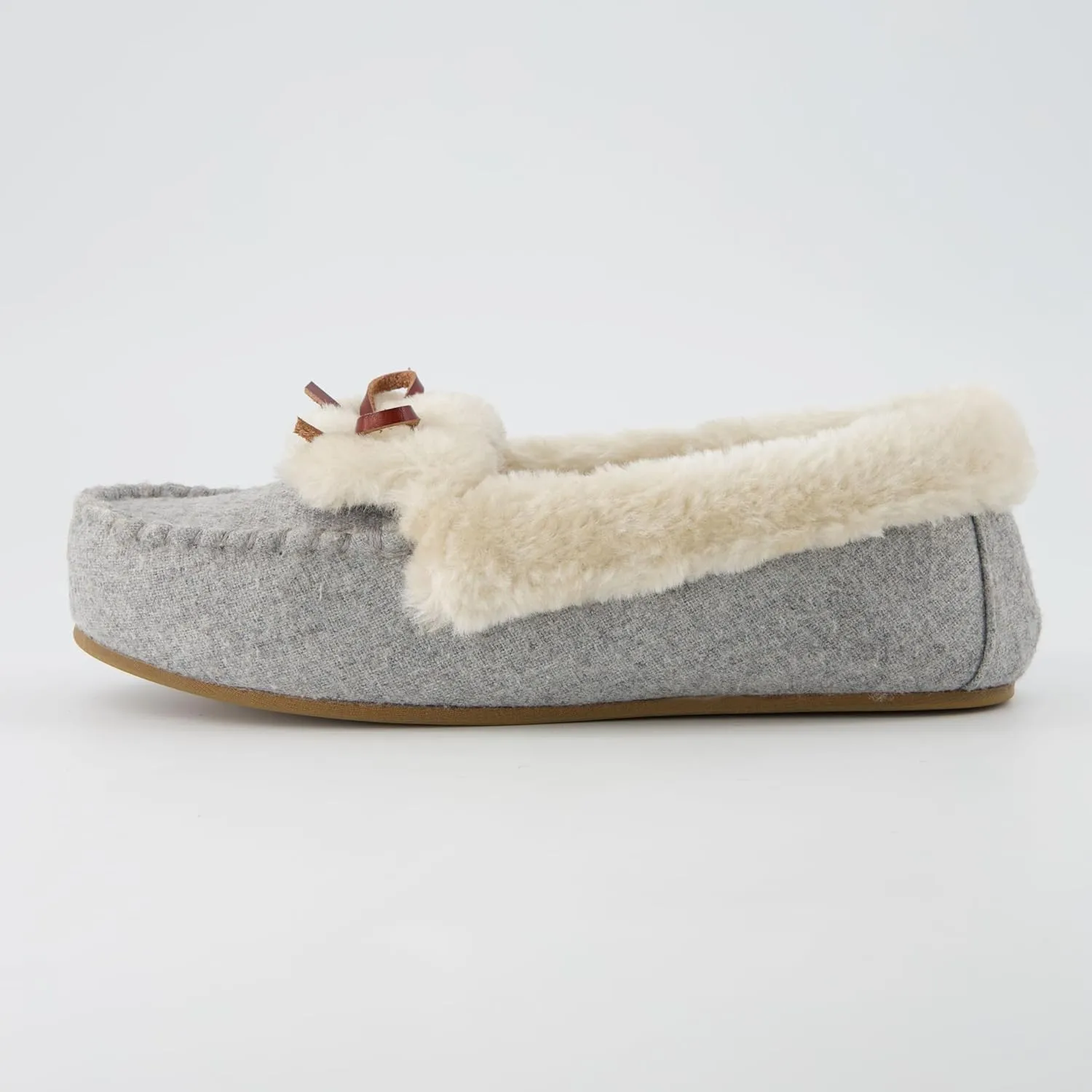 CUSHIONAIRE Stella Women's Moccasin Slippers – Faux Fur Lining, Memory Foam & Wide Widths Available