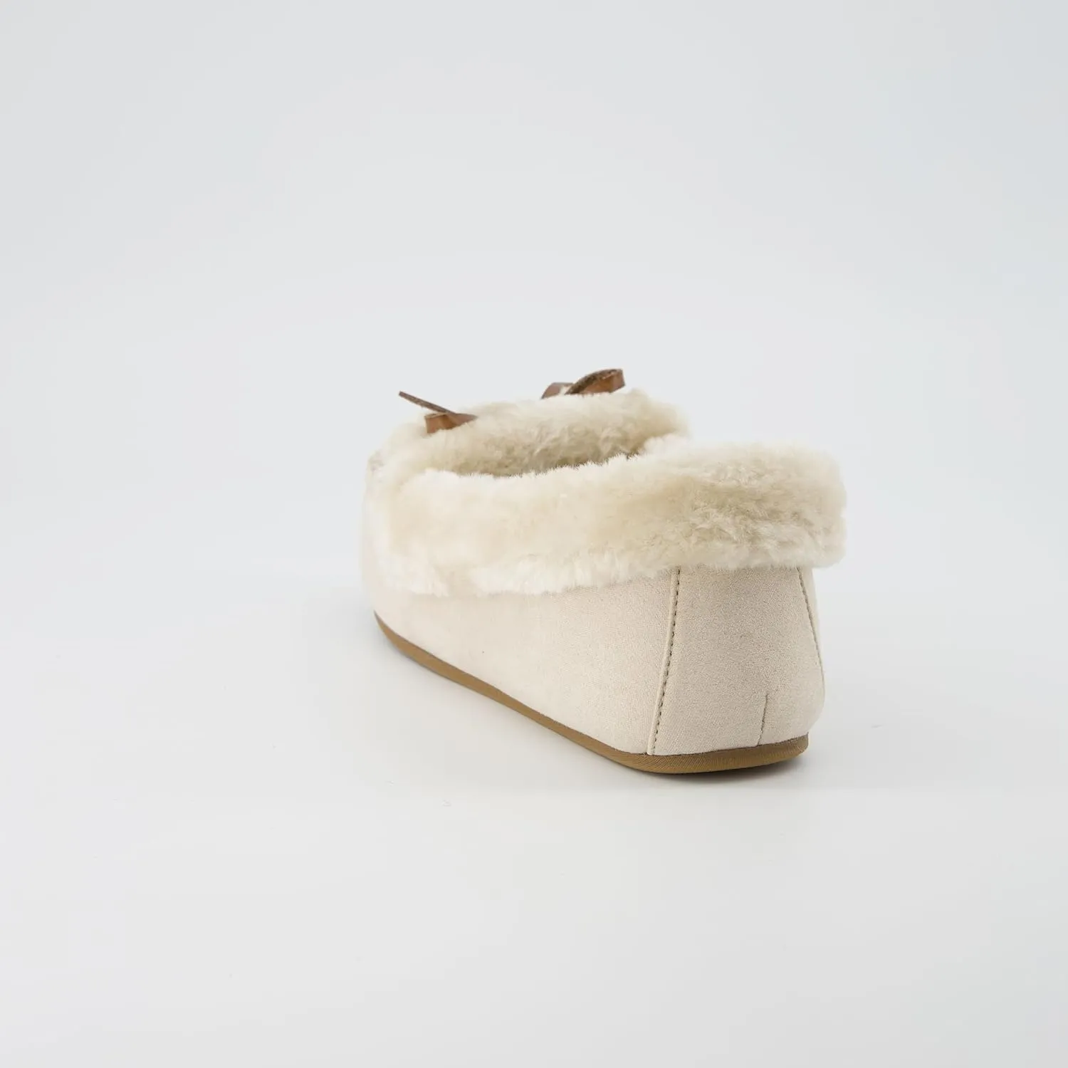 CUSHIONAIRE Stella Women's Moccasin Slippers – Faux Fur Lining, Memory Foam & Wide Widths Available