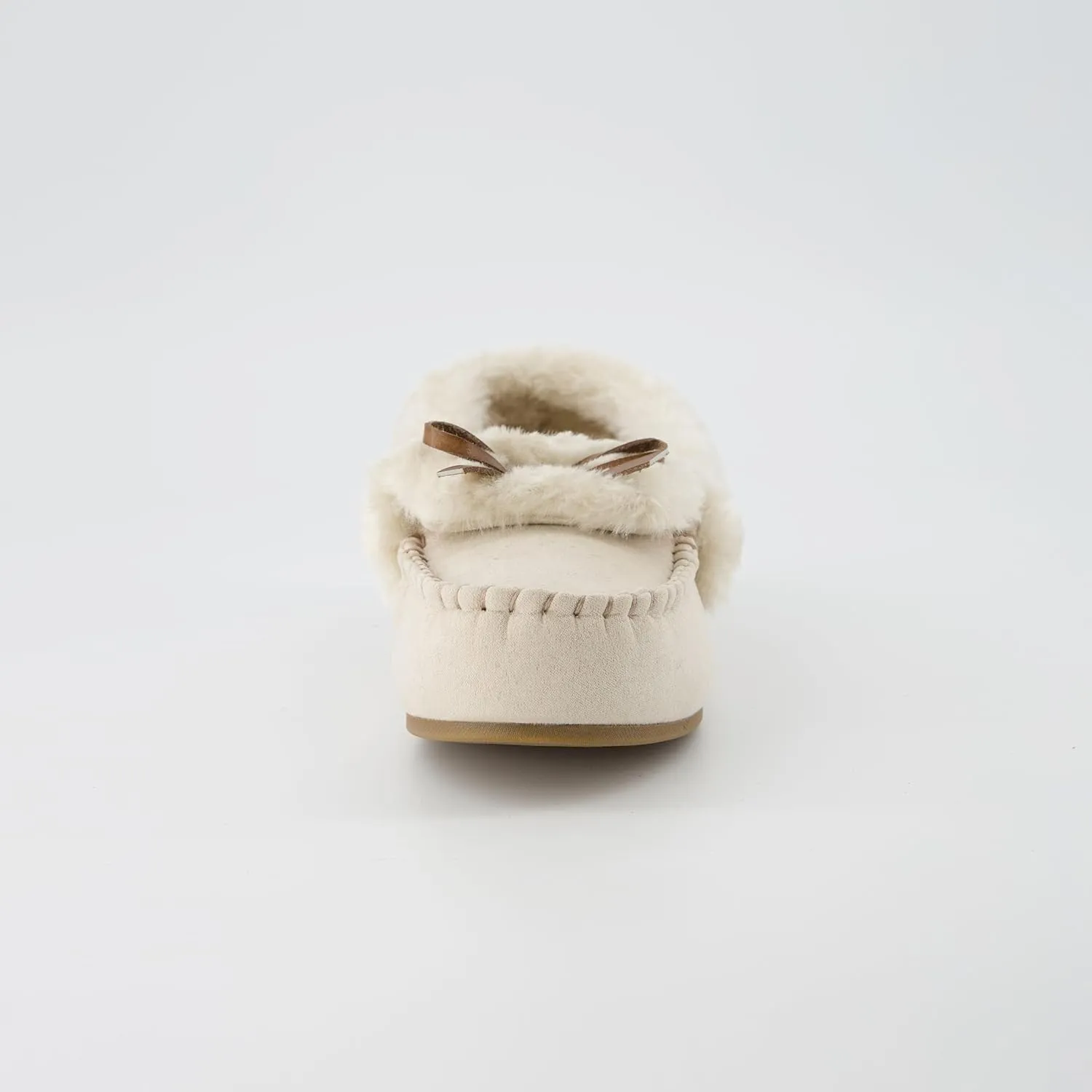 CUSHIONAIRE Stella Women's Moccasin Slippers – Faux Fur Lining, Memory Foam & Wide Widths Available