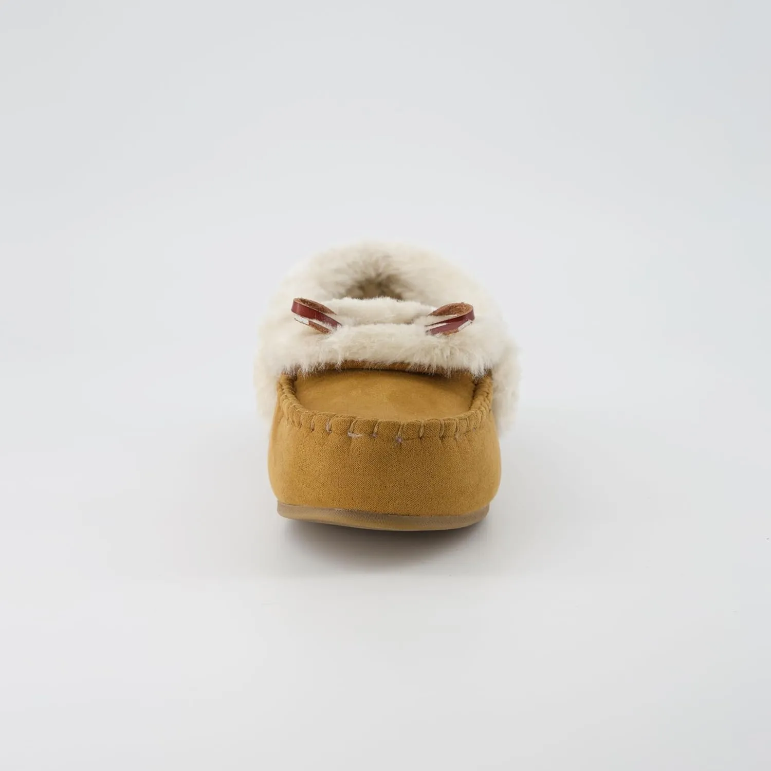 CUSHIONAIRE Stella Women's Moccasin Slippers – Faux Fur Lining, Memory Foam & Wide Widths Available