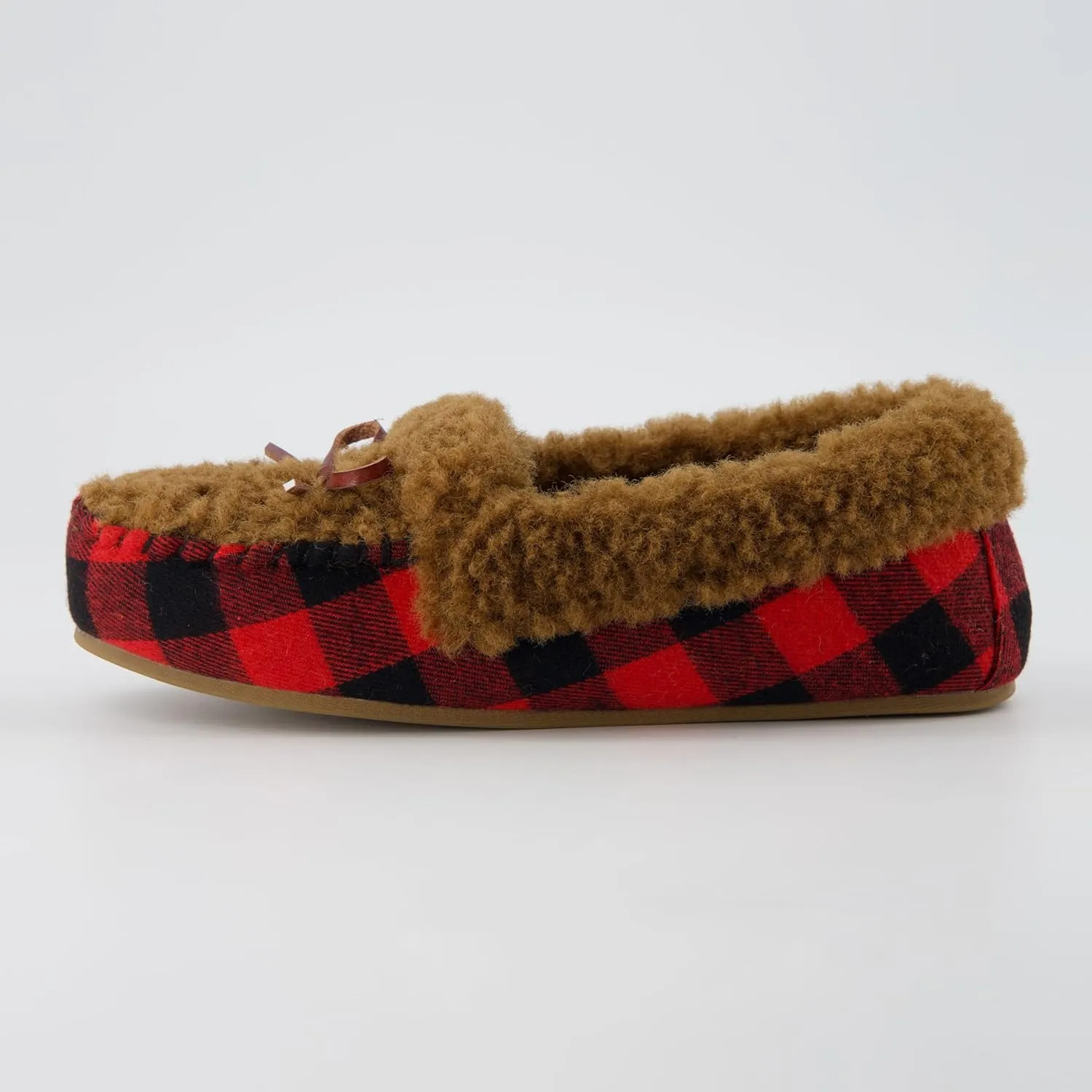 CUSHIONAIRE Stella Women's Moccasin Slippers – Faux Fur Lining, Memory Foam & Wide Widths Available
