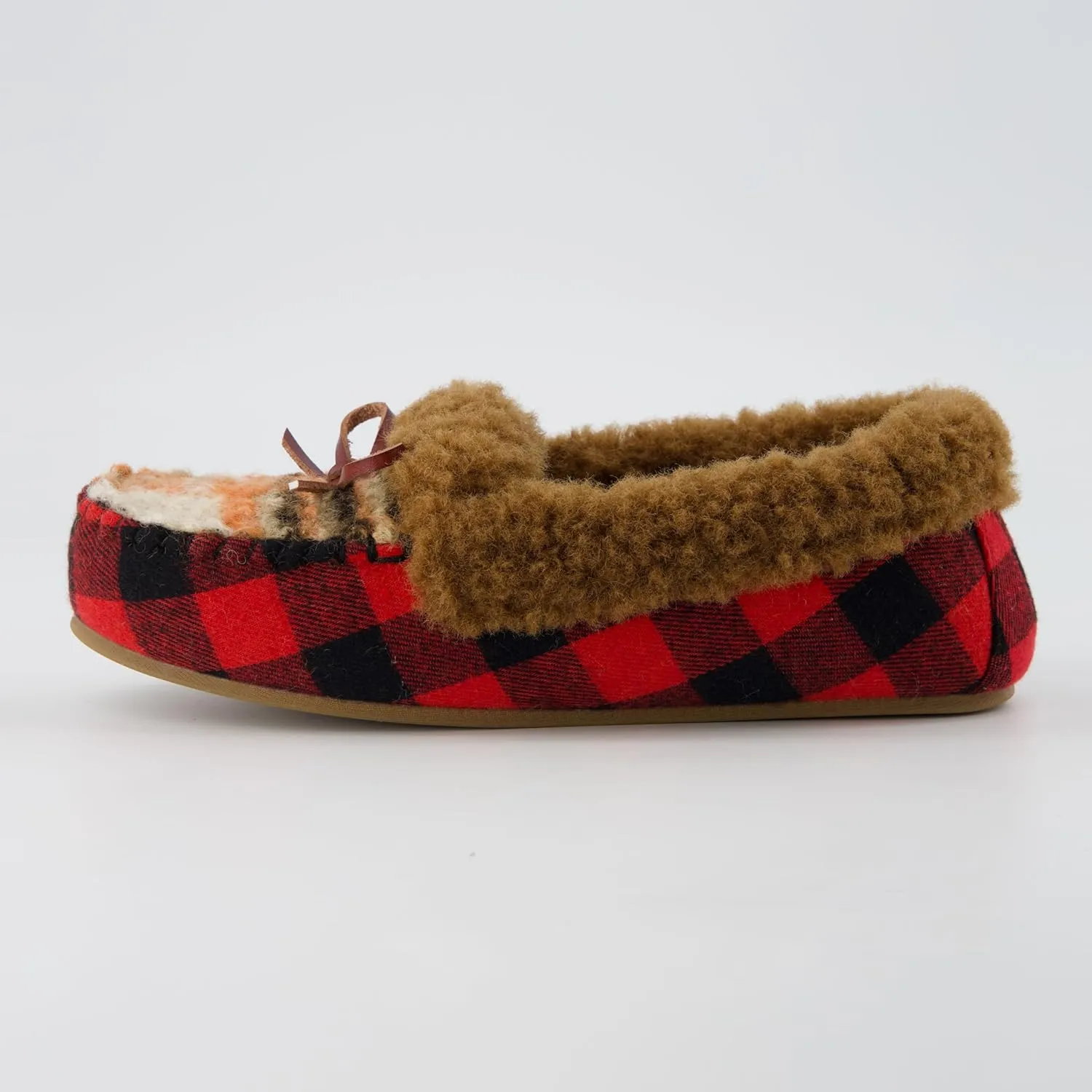CUSHIONAIRE Stella Women's Moccasin Slippers – Faux Fur Lining, Memory Foam & Wide Widths Available
