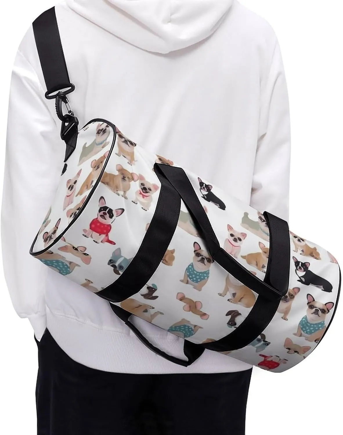 Cute Chihuahua Pug Pattern Duffel Bag for Men Women Gym Bag Sports Small Overnight Bag for Travel Weekender