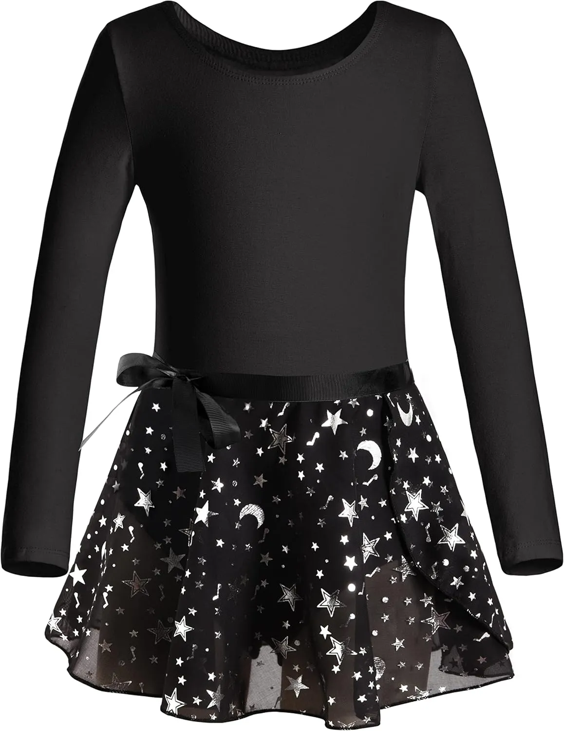 DANSHOW Girls Team Basic Long Sleeve Leotard with Skirt Kid Dance Ballet Tutu Dress