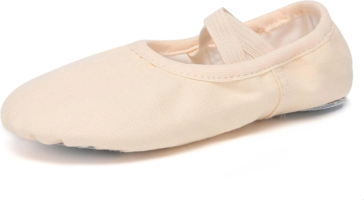 Danzcue Ballet Shoes for Women Soft Canvas/PU Leather Adult Dance Slippers, Ideal Ballet Flats for Women