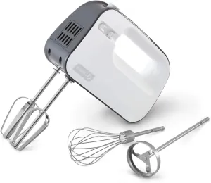 Dash SmartStore™ Deluxe Compact Electric Hand Mixer   Whisk and Milkshake Attachment for Whipping, Mixing Cookies, Brownies, Cakes, Dough, Batters, Meringues & More, 3 Speed, 150-Watt – Grey
