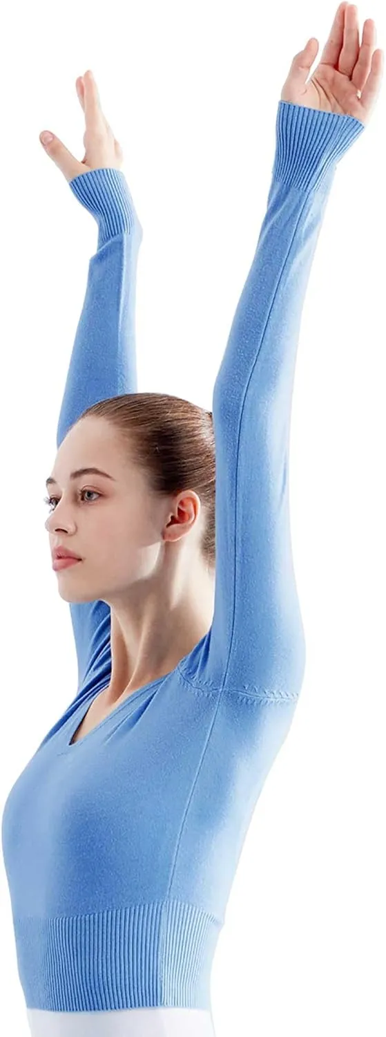 Daydance Women Wrap Dance Sweater Pink Soft Ballet Warm Up Jacket for Leotards