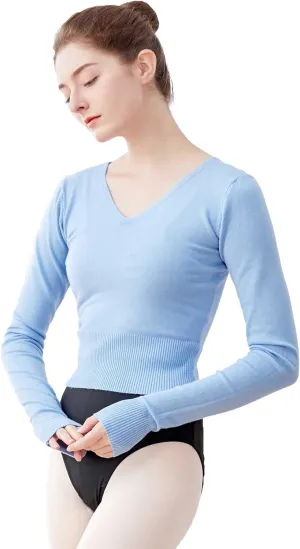Daydance Women Wrap Dance Sweater Pink Soft Ballet Warm Up Jacket for Leotards