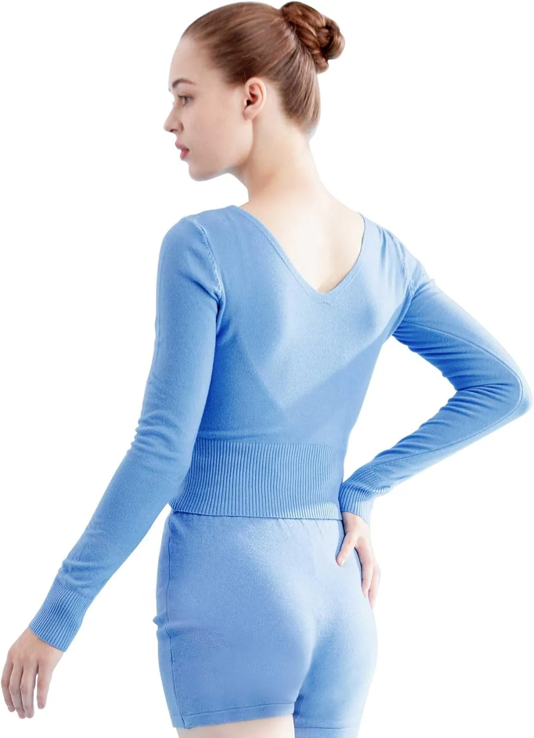 Daydance Women Wrap Dance Sweater Pink Soft Ballet Warm Up Jacket for Leotards