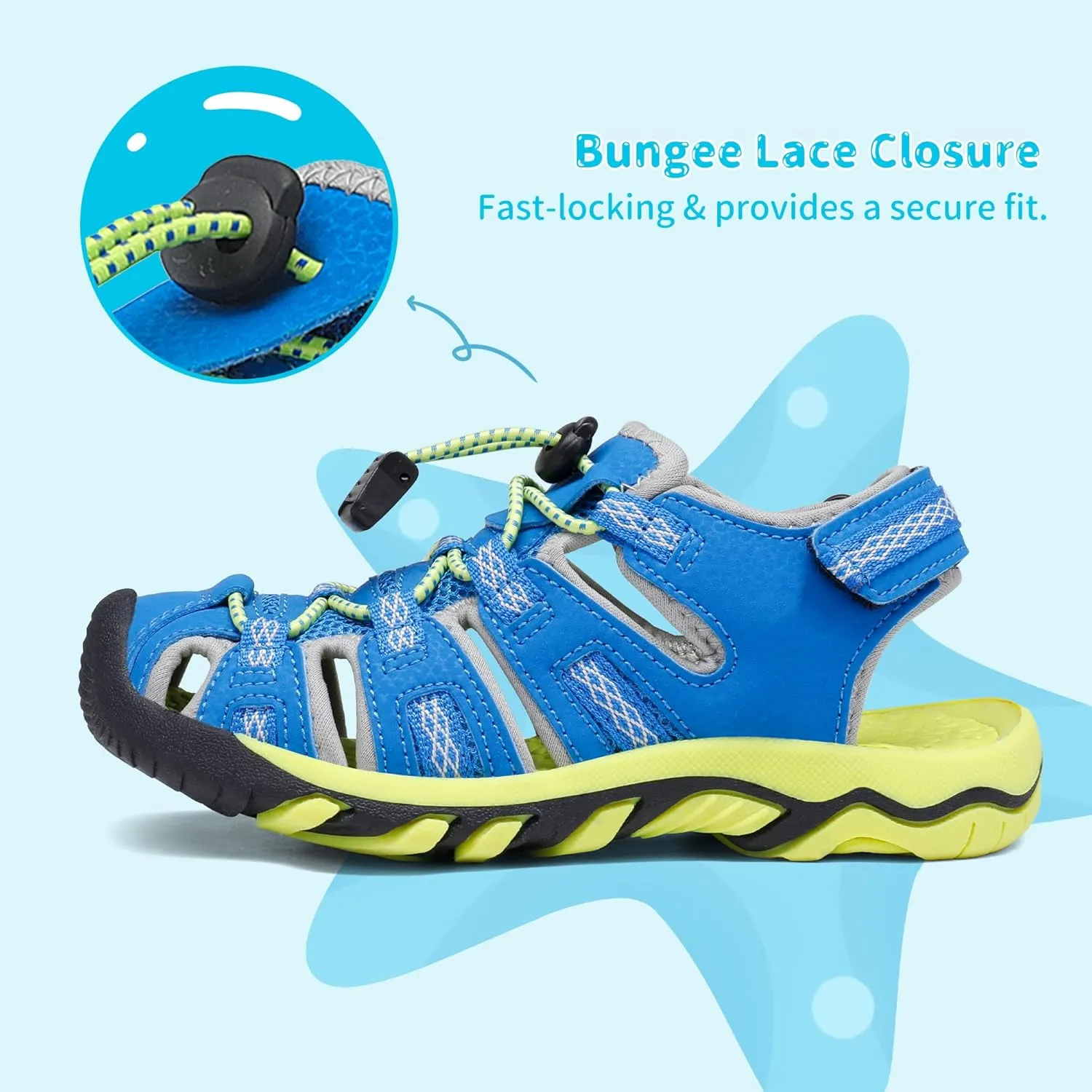 DREAM PAIRS Boys Girls Summer Outdoor Athletic Sport Sandals Walking Hiking Hook and Loop Adjustable Multicolor for Toddler/Little/Big Kids