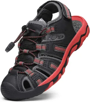 DREAM PAIRS Boys Girls Summer Outdoor Athletic Sport Sandals Walking Hiking Hook and Loop Adjustable Multicolor for Toddler/Little/Big Kids