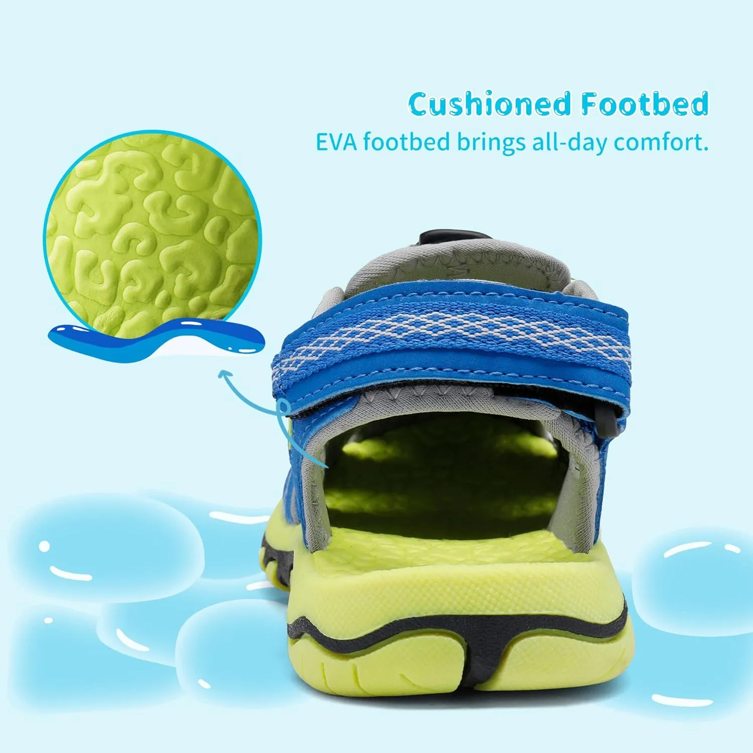 DREAM PAIRS Boys Girls Summer Outdoor Athletic Sport Sandals Walking Hiking Hook and Loop Adjustable Multicolor for Toddler/Little/Big Kids