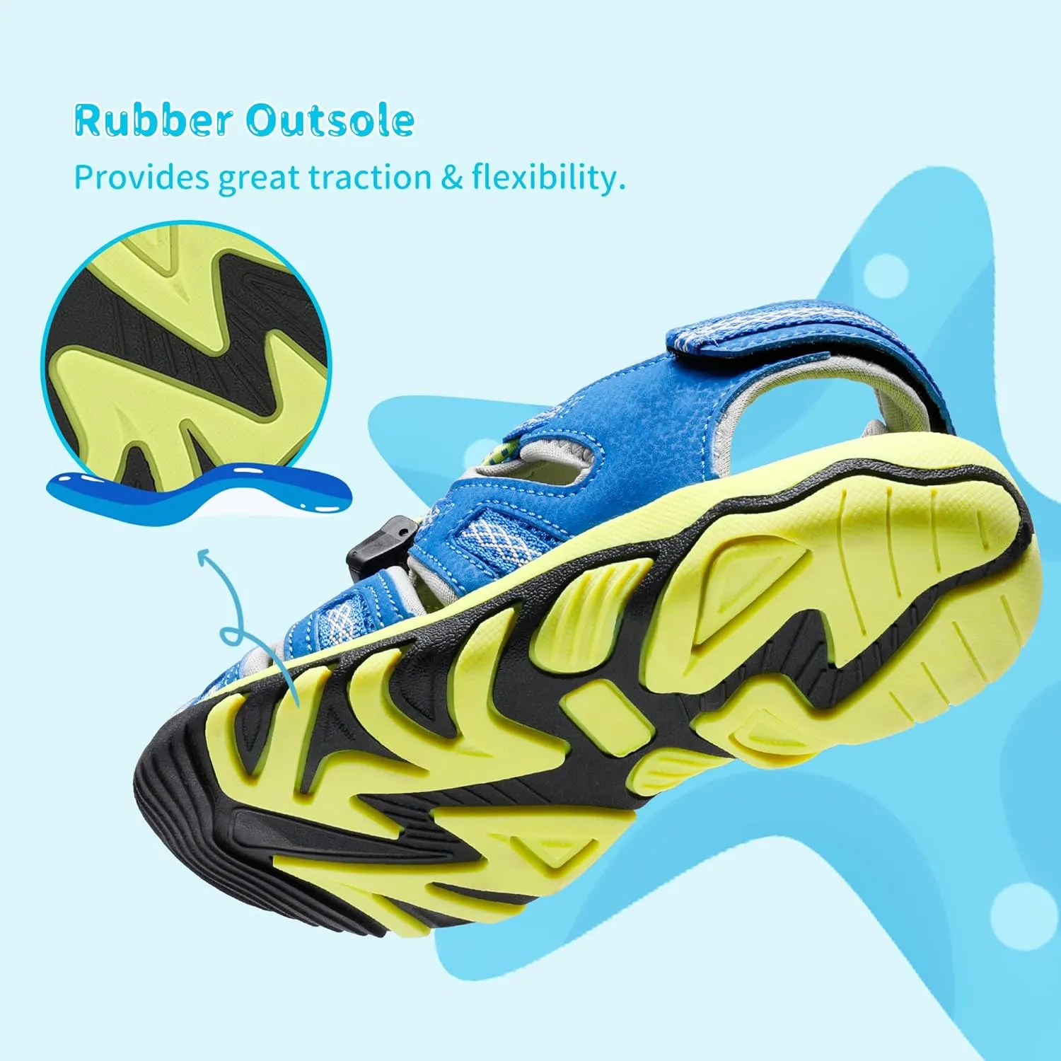 DREAM PAIRS Boys Girls Summer Outdoor Athletic Sport Sandals Walking Hiking Hook and Loop Adjustable Multicolor for Toddler/Little/Big Kids