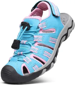 DREAM PAIRS Boys Girls Summer Outdoor Athletic Sport Sandals Walking Hiking Hook and Loop Adjustable Multicolor for Toddler/Little/Big Kids