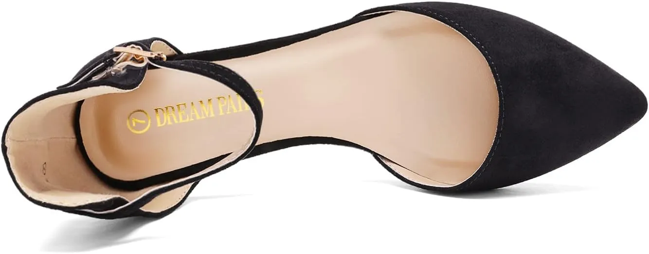 DREAM PAIRS Flapointed Women's Casual D'Orsay Pointed Plain Ballet Comfort Soft Slip On Flats Shoes